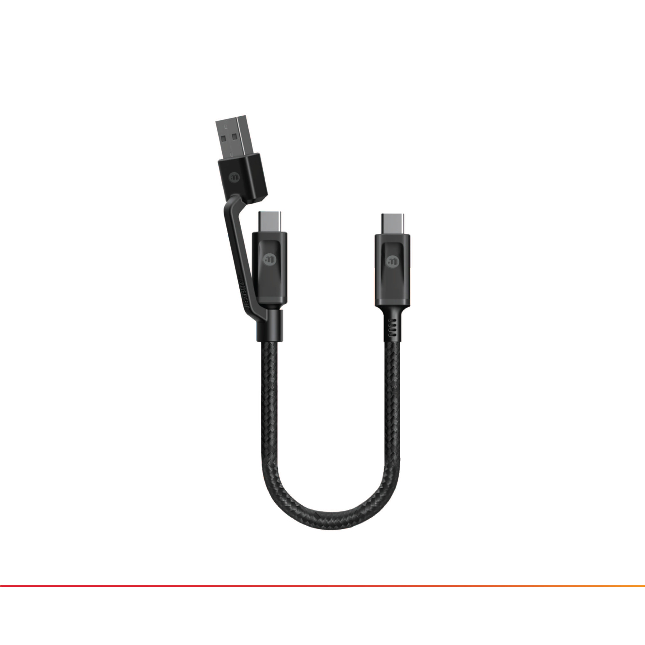 Dây cáp hai đầu Mazer USB-A+C to USB-C Cable 1.5M - hàng nhập khẩu