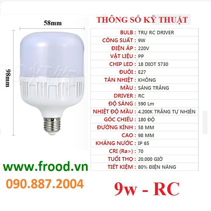 Bóng đèn LED bắp, trụ, tròn, búp 5w,7w, 9w, 12w sáng trắng hoặc vàng, Đuôi E14 hoặc E27