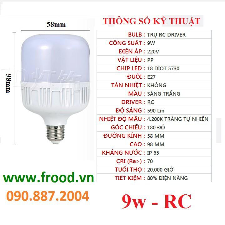 Bóng đèn LED bắp, trụ, tròn, búp 5w,7w, 9w, 12w sáng trắng hoặc vàng, Đuôi E14 hoặc E27