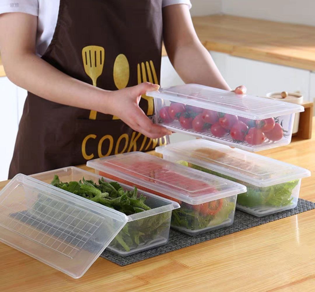 COMBO 3 HỘP ĐỰNG THỰC PHẨM CÓ KHAY LÓT RÁO NƯỚC ĐỂ TỦ LẠNH TRONG SUỐT TIỆN LỢI MH5686