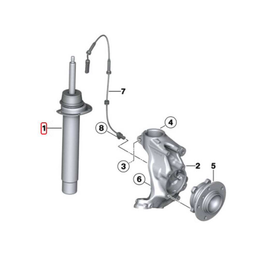 Giảm xóc trước xe BMW 3-Series , 1-Series , 2-Series F22. Hàng cao cấp Special Active hãng Koni sản xuất, xuất xứ từ Hà Lan, 87451318,