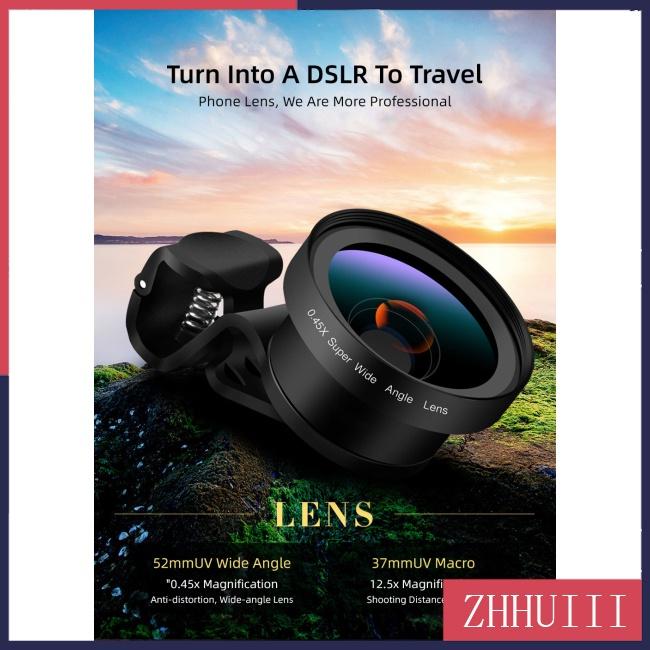 1 Bộ Lens Mở Rộng Góc Rộng 0.45 2 Trong 1 Bằng Kim Loại Cho Máy Ảnh SLR