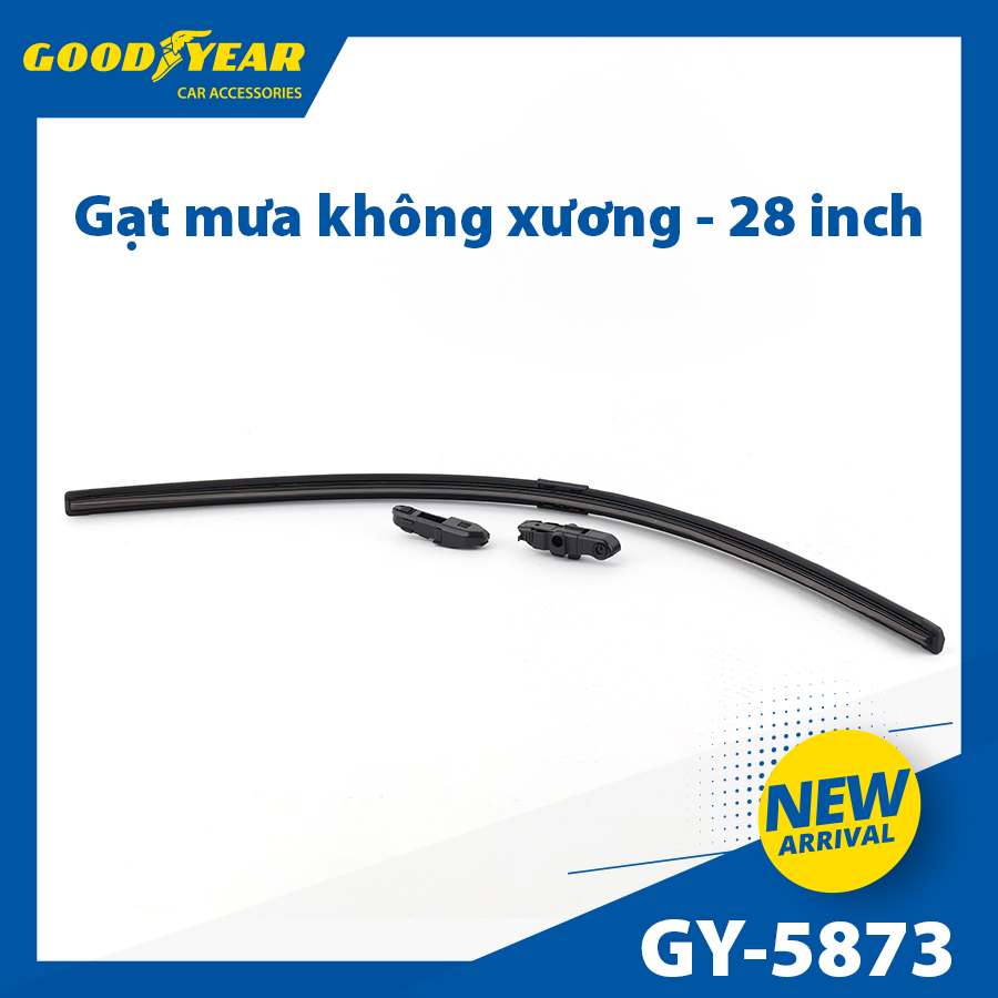 Gạt Mưa Không Xương GOODYEAR GY-5873 (28 Inch/700 mm) Chân Cài Đa Năng Lắp Được Nhiều Dòng Xe Đặc Biệt - Nhập Khẩu Chính Hãng