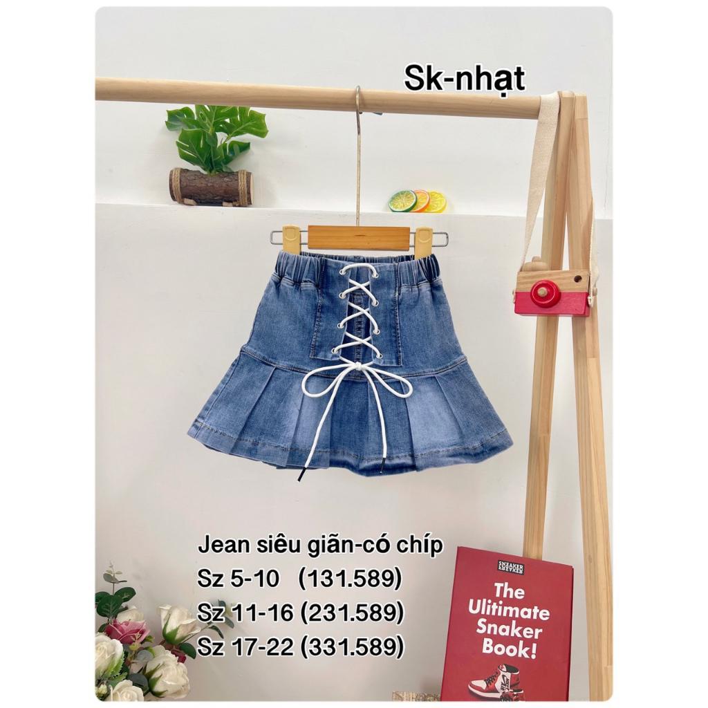 Chân váy xếp ly cho bé gái phối đồ hiphop năng động size 14-50kg mẫu mới (kèm chip)