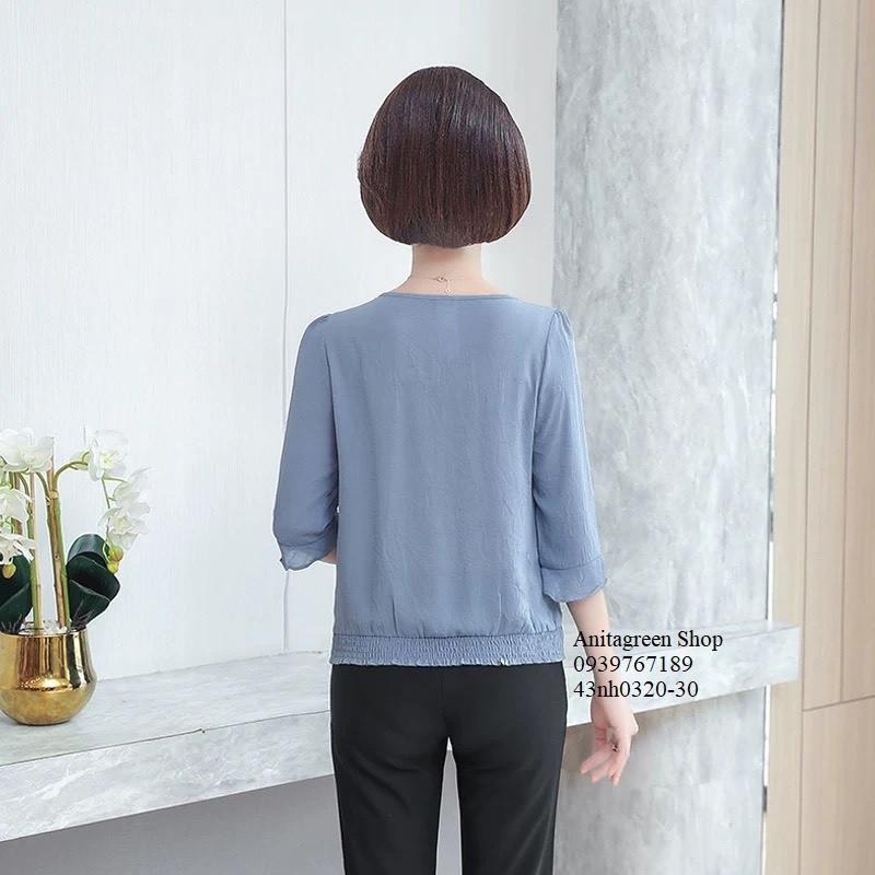 43nh0320-ÁO KIỂU VIỀN BÈO TRUNG NIÊN s-6xl