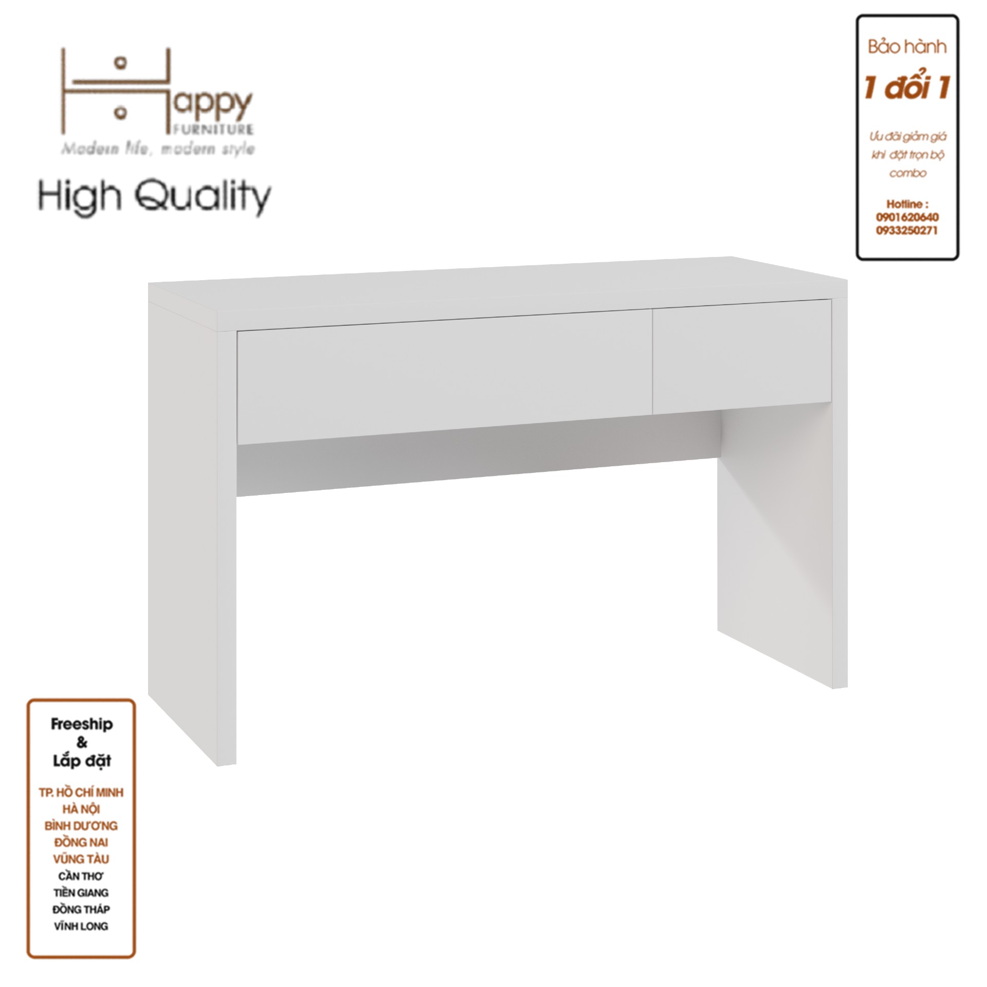 [Happy Home Furniture] OLA , Bàn trang điểm 2 ngăn kéo , BAN_053, BAN_054, BAN_055