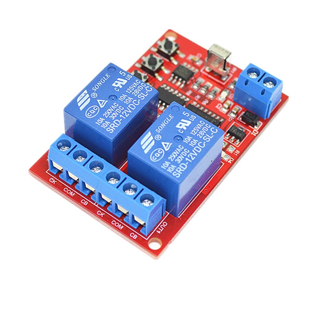 2 Channel DC 12V Power Relay Module Board with 3 Key White Remote Switch