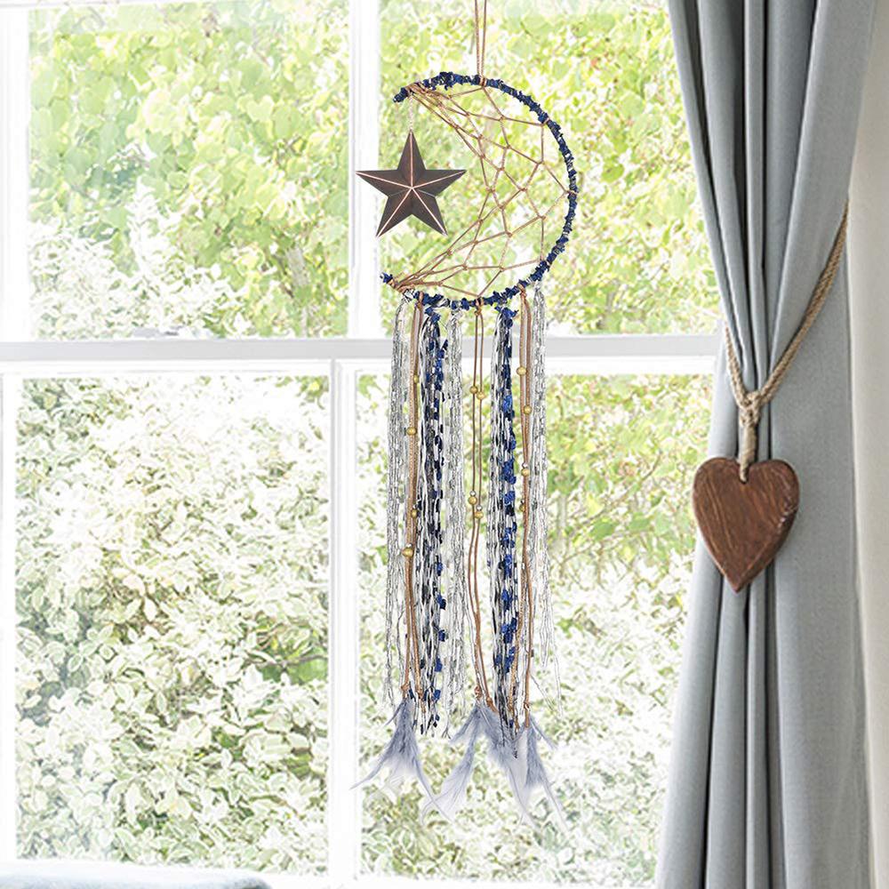 Dream Catcher handmade hình dáng ngôi sao làm từ vải dệt để trang trí trên tường