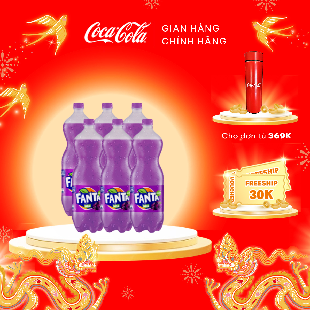 Nước Giải Khát Có Gas Fanta Nho 1.5L