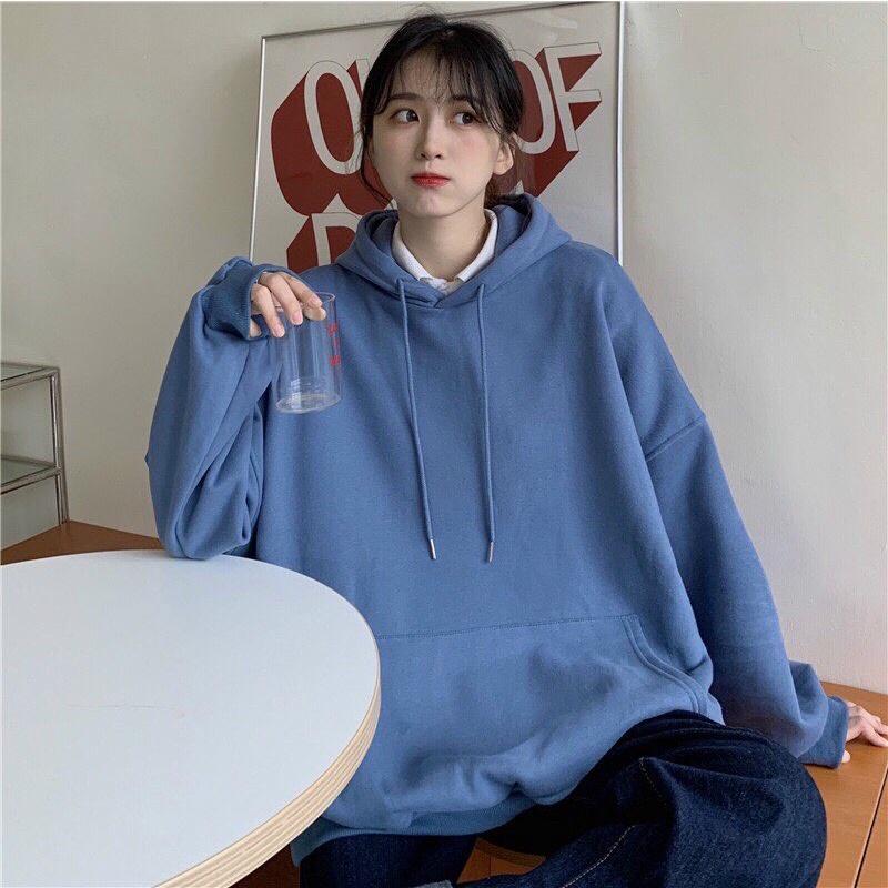 Áo hoodie Unisex in basic trơn độc đáo / Áo hoodie Unisex nhiều màu form rộng vải nỉ dầy ấm phong cách Thời Trang