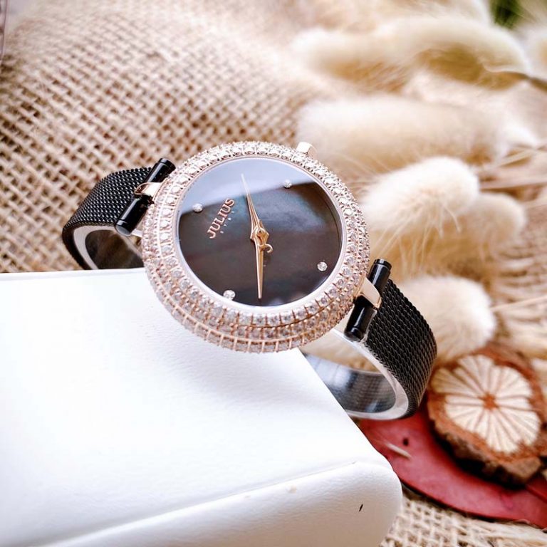 Đồng Hồ Nữ JS-041C Kính Sapphire Julius Star Hàn Quốc Dây Thép