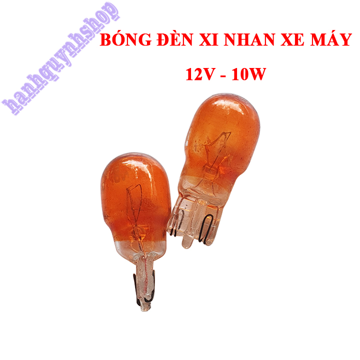 Bộ 2 bóng đèn xi nhan xe máy T10 12V 10W màu vàng cam