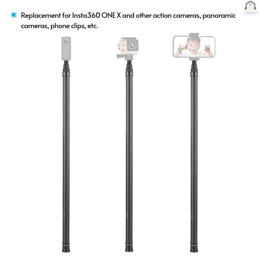 Gậy tự sướng mở rộng 3m/ 9.8ft bằng sợi carbon với ốc vít 1/4 inch thay thế cho Insta 360 One X/ One X2/ One R Panoramic