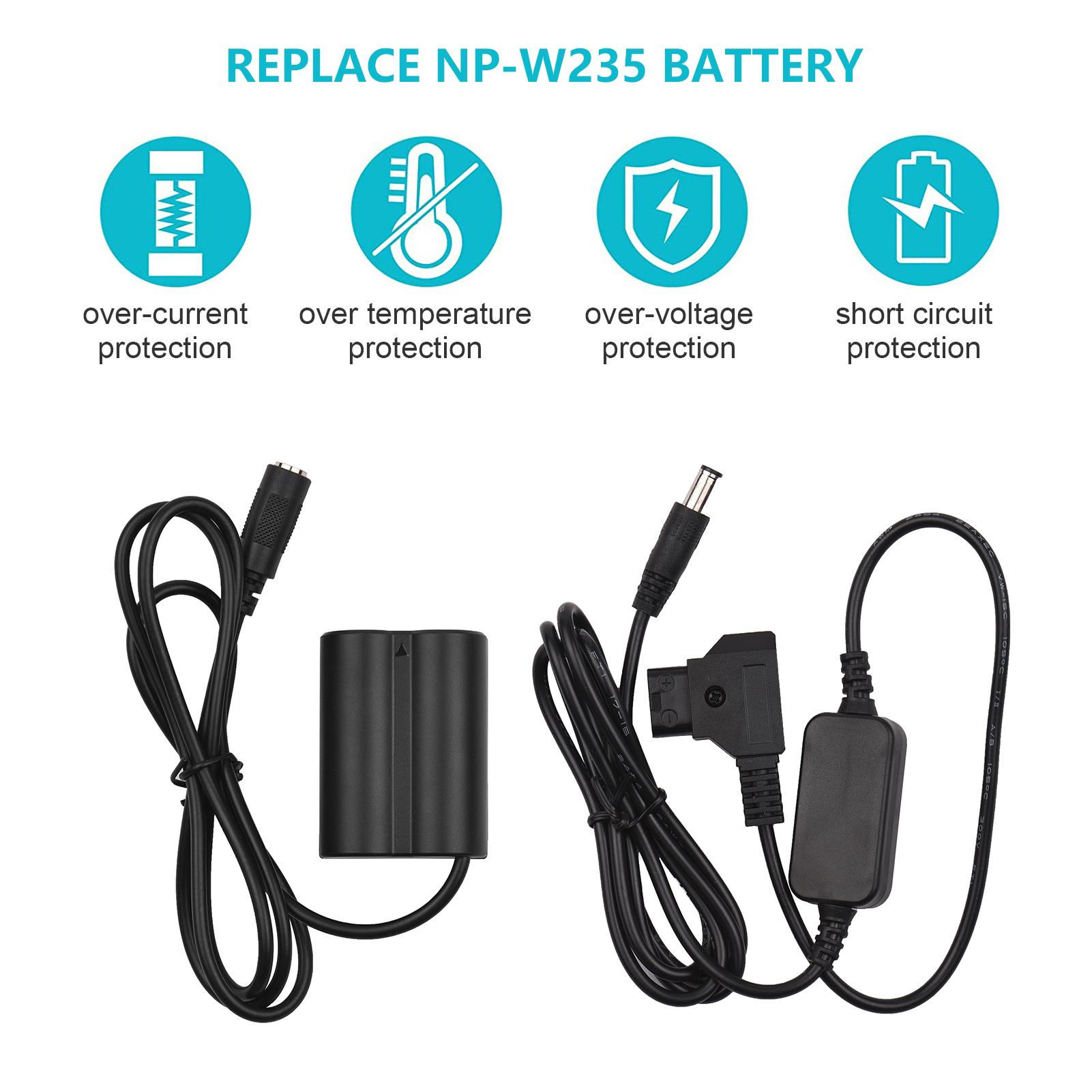 V-Mount D-TAP Power Adapter Cable to CP-W235 Dummy Battery DC Coupler Charger Replacement for Fujifilm X-T4