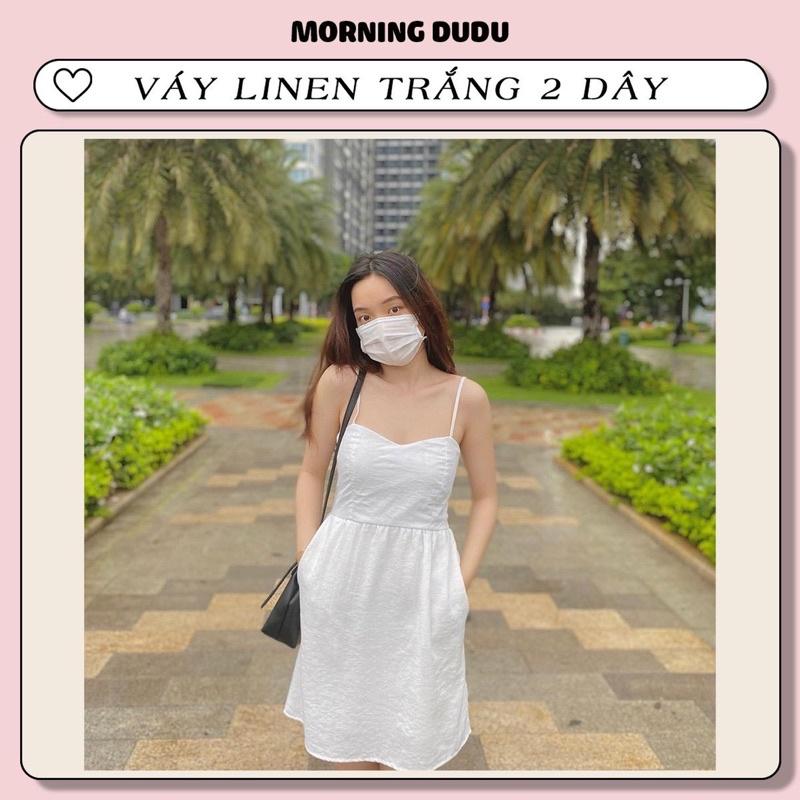 ( HÀNG MỚI) VÁY LINEN 2 DÂY BASIC- MANNY DRESS