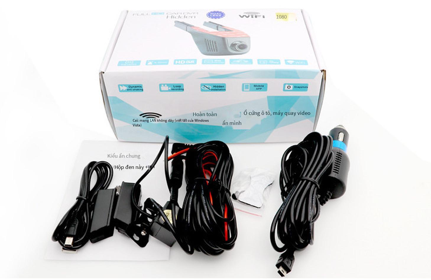 Ưu đãi đặc biệt Máy ghi âm lái xe ẩn không màn hình 1080P HD ống kính kép tầm nhìn ban đêm với WiFi di động APP điều khiển không dây