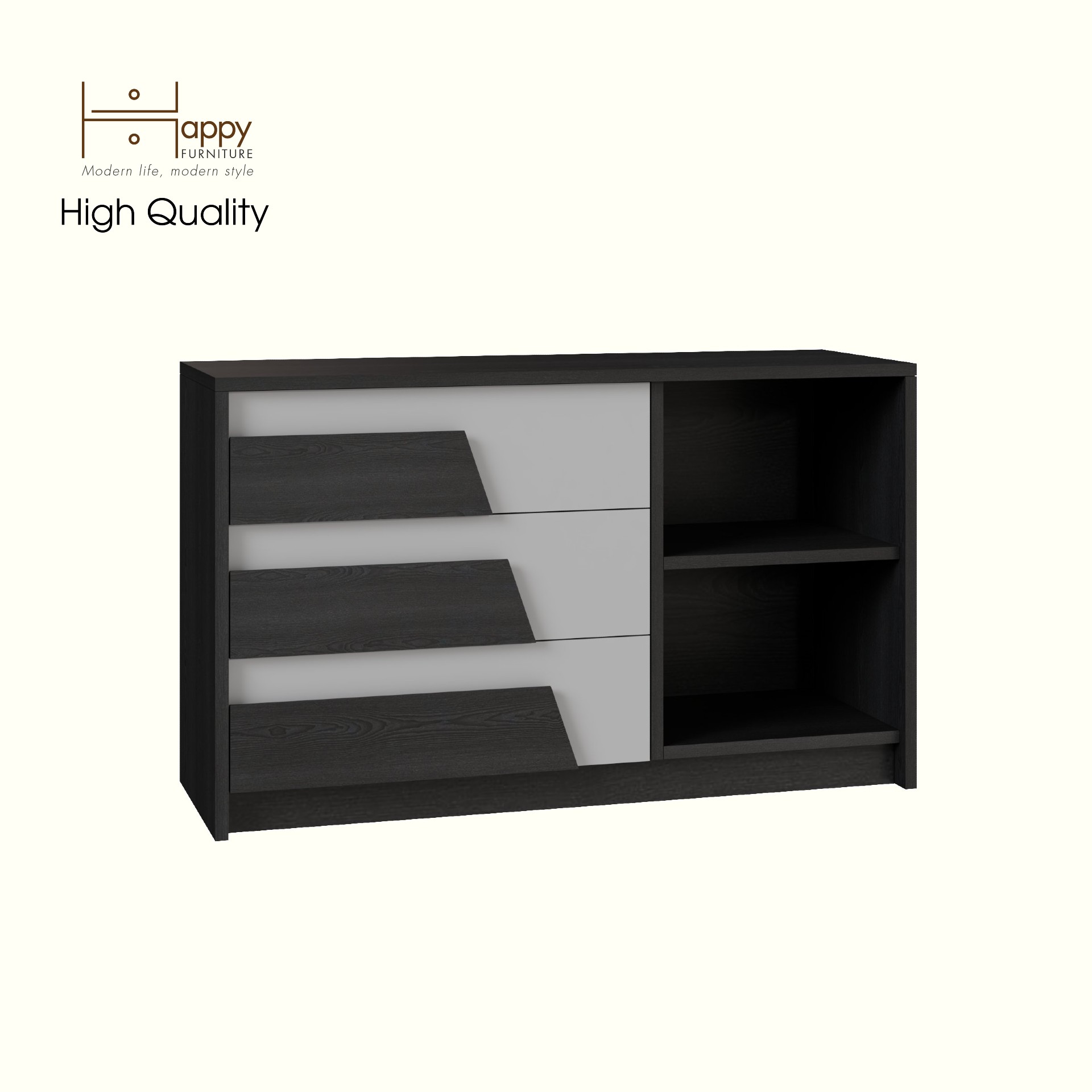 [Happy Home Furniture] PONIX, Tủ lưu trữ 3 ngăn kéo, 96cm x 32cm x 58cm ( DxRxC), THK_115