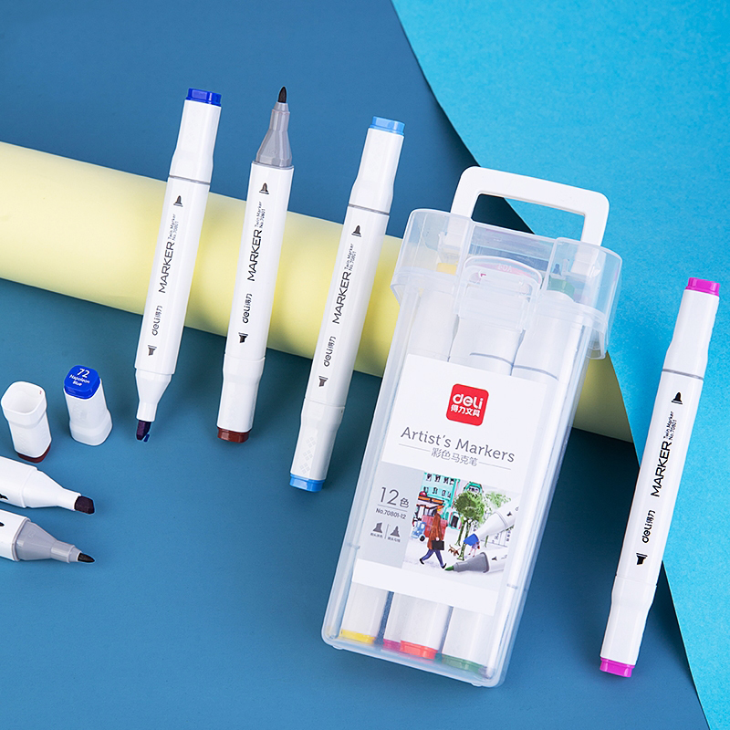 Bút Màu Marker Hai Đầu Cao Cấp Deli 70801