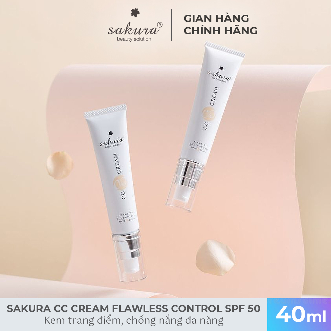 Kem Trang Điểm Chống Nắng Sakura CC Cream Flawless Control Base (40ml)