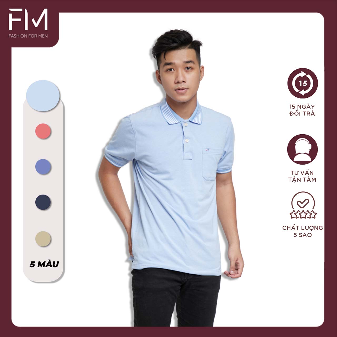 Áo Polo nam cổ bẻ ngắn tay, chất liệu vải thun cotton cao cấp, trẻ trung, năng động – FORMEN SHOP – FMPS088