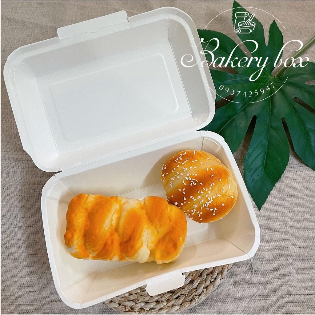 100 Hộp Giấy Cơm Lớn Đựng Mì Ý - Bánh Cuốn - Xôi