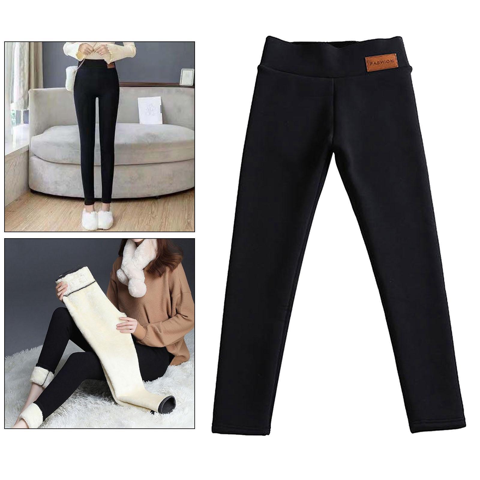 Women's Casual Fleece Lined Warm Leggings Thicken Pants Winter Warm S