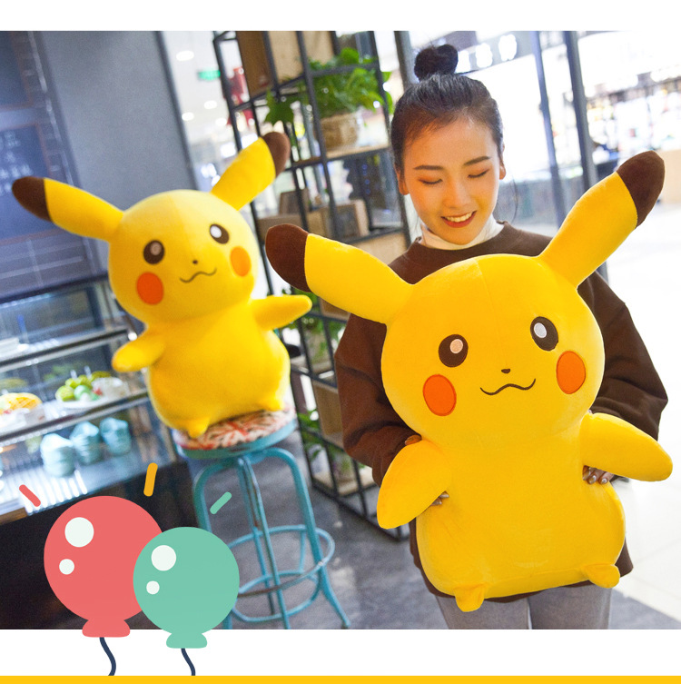 Gấu Bông Pikachu Dễ Thương Siêu Mềm Mịn Cho Bé (20cm---65cm) Hàng Xịn Cao Cấp Loại 1, An Toàn Cho Người Sử Dụng (Tặng Kèm 1 Ví Da 12 Ngăn Đựng Thẻ ATM, CCCD)