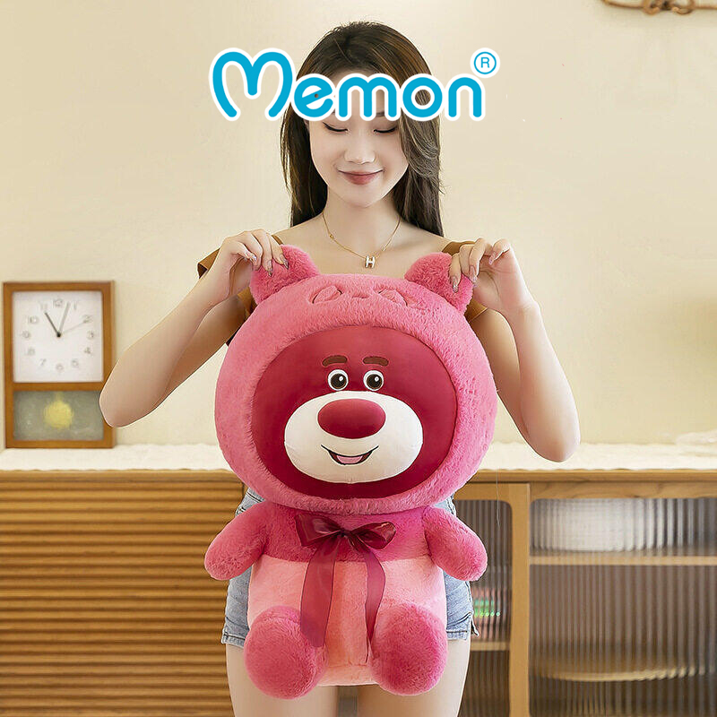 Gấu Bông Lotso Đỏ Hugging Bear Mũ Nơ 40cm - 60cm Cao Cấp Memon