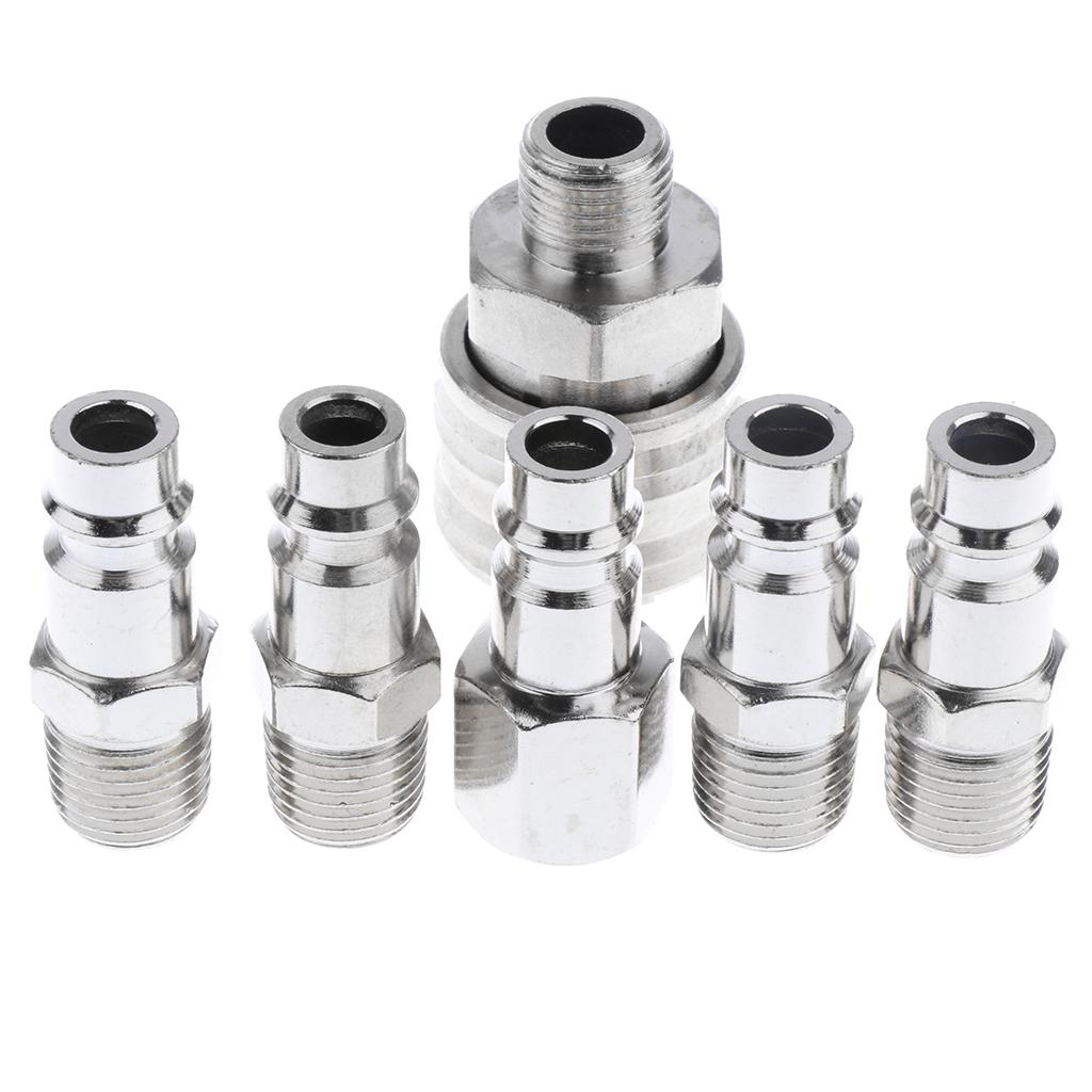 6 Miếng Bằng Khí Nén Không Khí Đầu Nối Nhanh Khớp Nối Adapter Ren Ghép Nối