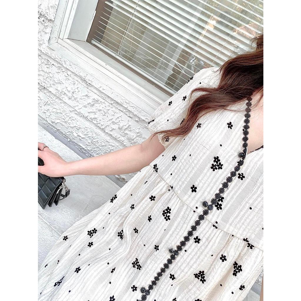 Váy Bầu Đẹp Phối Bèo Sang Trọng Mềm Mát Cho Mẹ Bầu Và Sau Sinh-đàm bầu hè