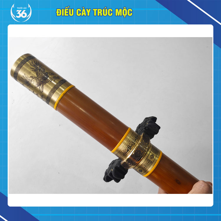 Điếu cày trúc bọc đồng trạm