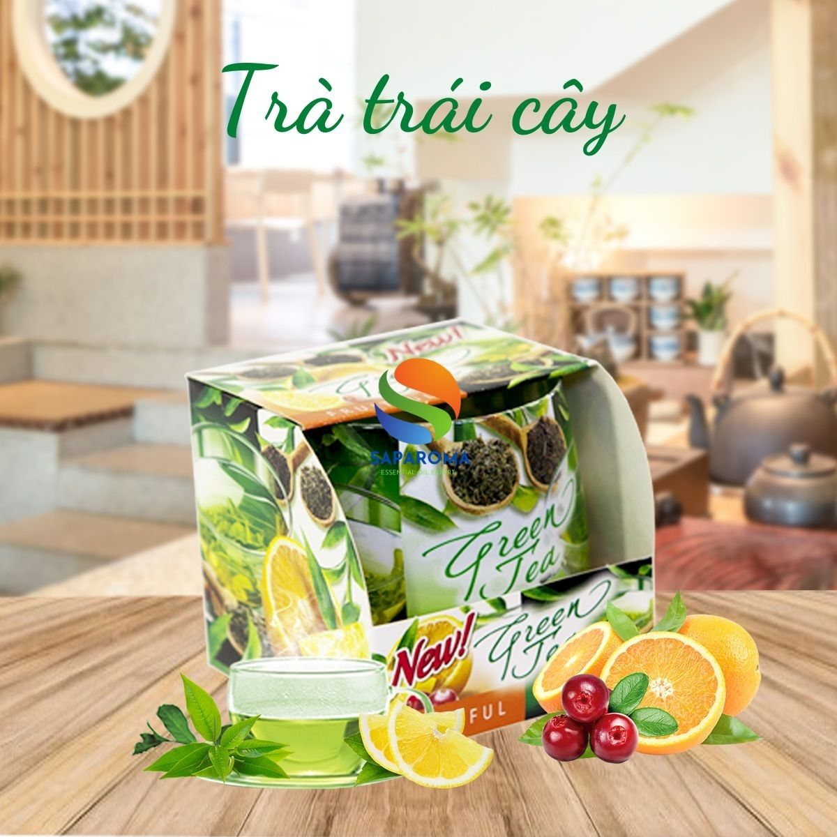 Ly nến thơm tinh dầu Bartek Green Tea 100g QT024467 - hương trà xanh, nến trang trí, thơm phòng, thư giãn, Hỗ trợ khử mùi (giao mẫu ngẫu nhiên)