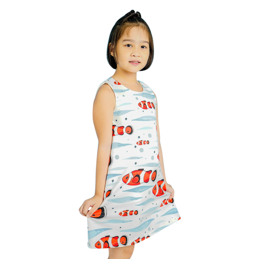 Đầm Suông Bé Gái In Hình Cá Đỏ Ugether UKID92 - Họa Tiết