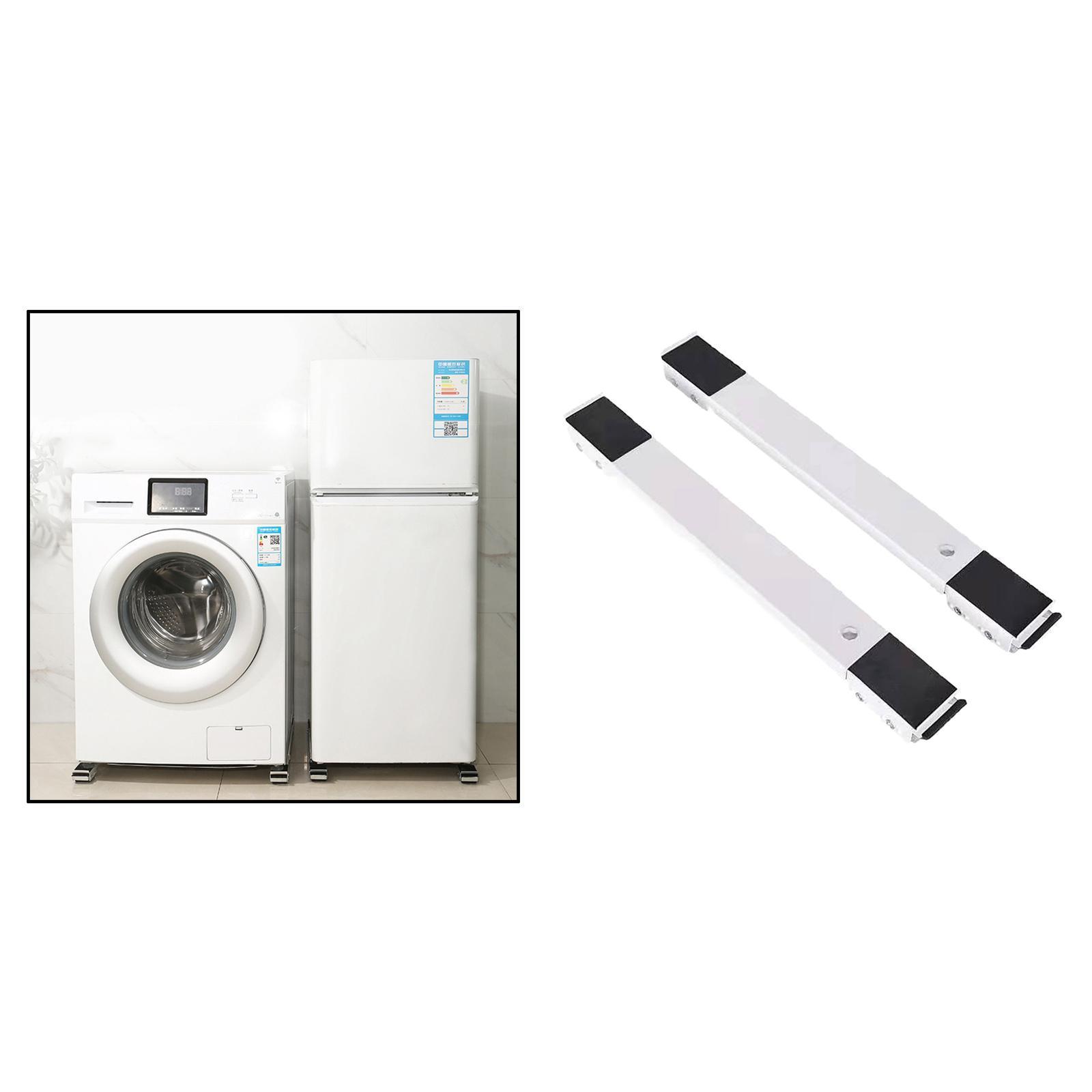 2pcs Washing Machine Stand Multi-functional Mobile Base Holder White