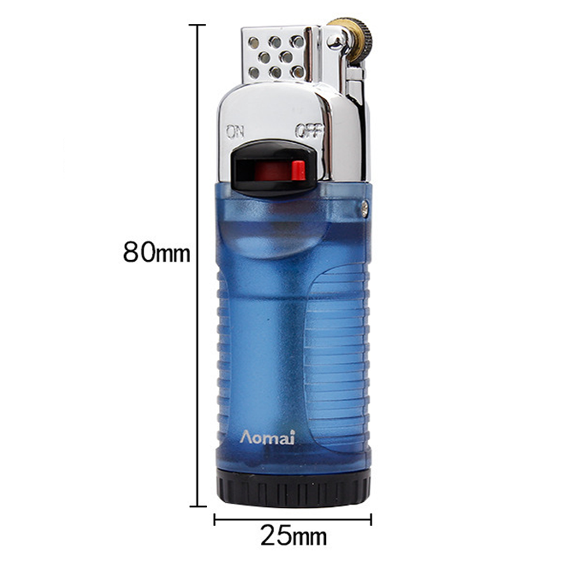 Bật Lửa Aomai 7102 Lửa Bay Trong Suốt – Xài Gas (giao màu ngẫu nhiên)