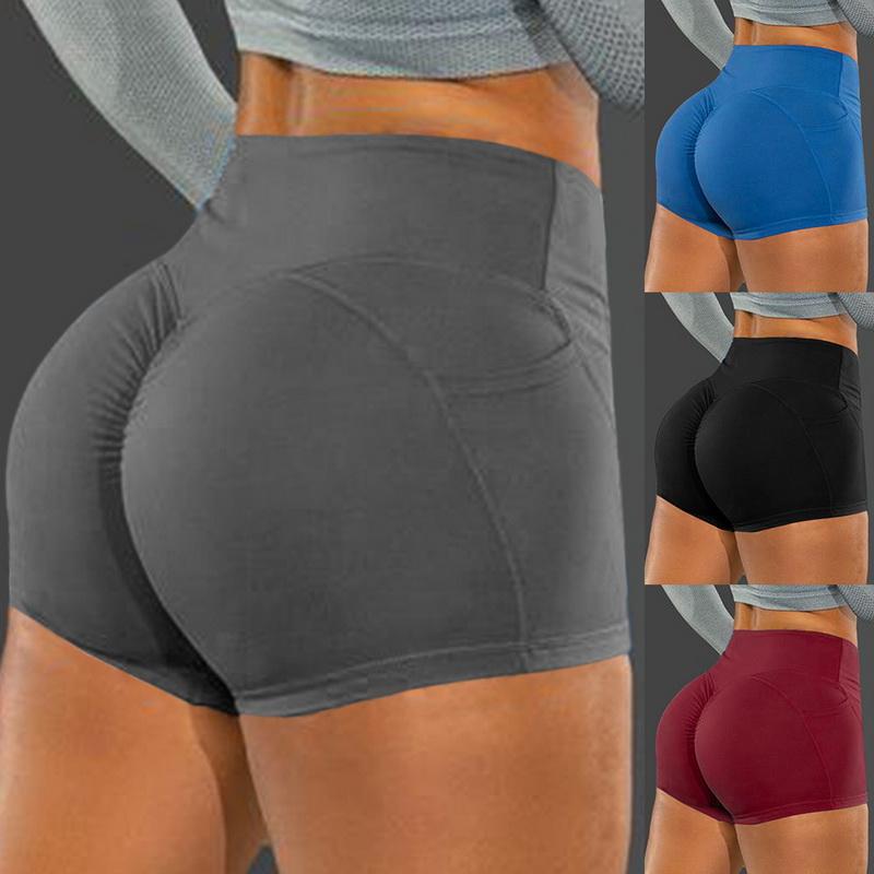 Tập Yoga Quần Short Thể Thao Nữ Cao Cấp Co Giãn Liền Mạch Thể Dục Quần Legging Đẩy Lên Huấn Luyện Chạy Bộ Thể Dục Tập Luyện Quần Short Color: Black Size: XL