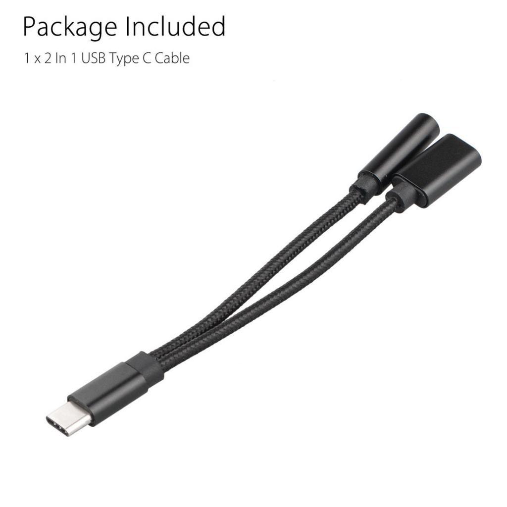 Type C To 3.5 Mm And Charger 2 In1 Headphone Audio Jack USB C