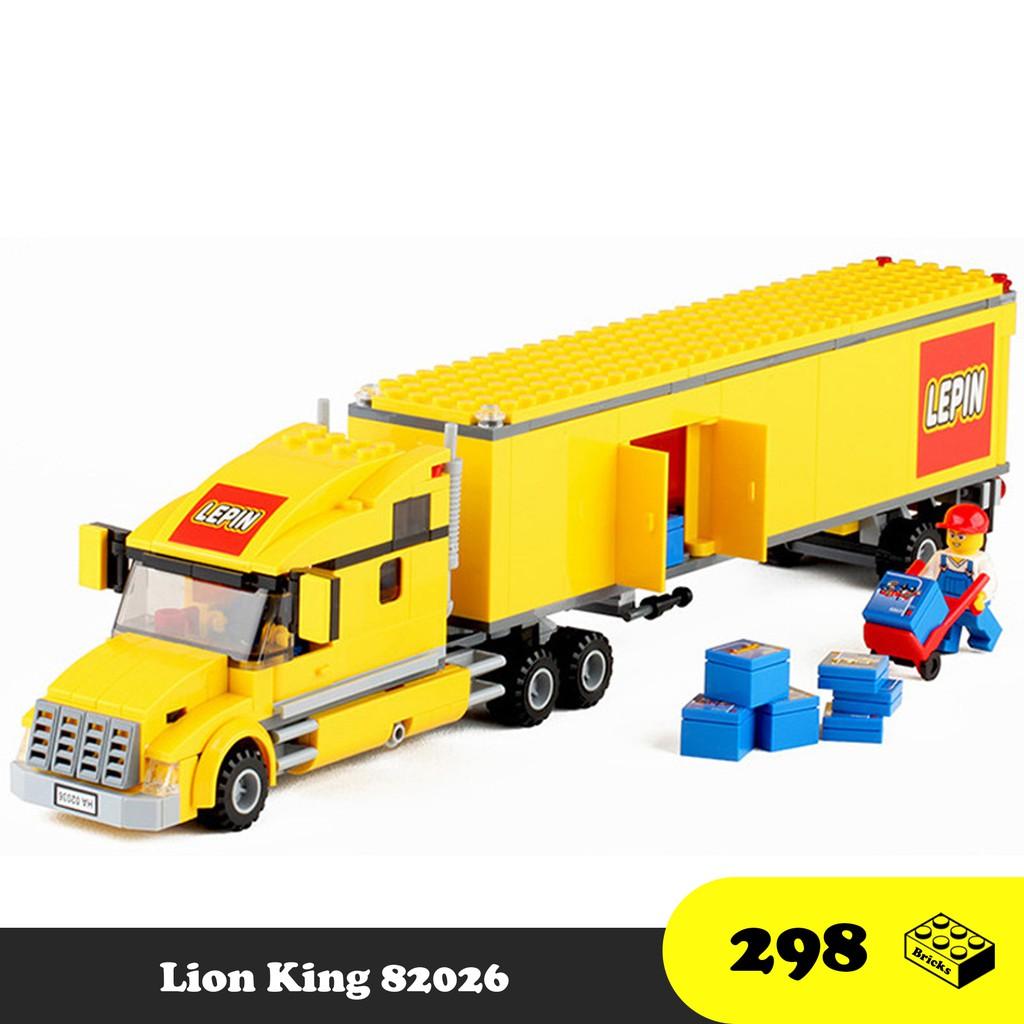 Đồ chơi lắp ráp Xe tải chở hàng - Xếp hình xe tải container kéo hàng cỡ lớn - Lion King 82026