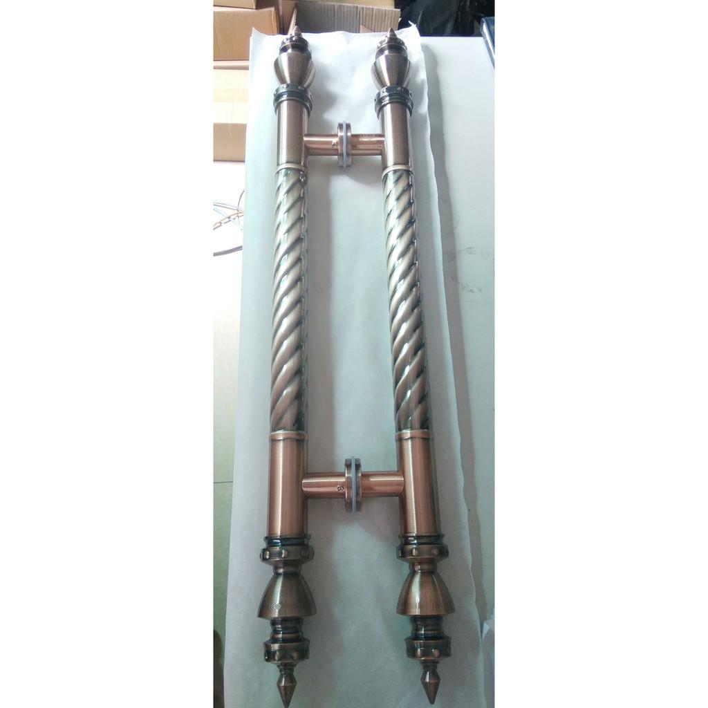 TAY KÉO CỬA MÀU NÂU ĐỒNG 75CM TÂM LỖ 40CM