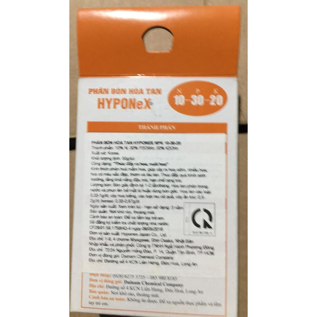 Phân bón Hyponex NPK 30-10-10-10, 20-20-20 , 10-30-20 gói 50gr
