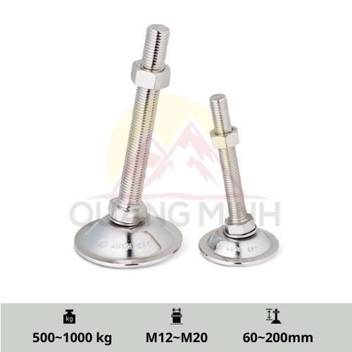 A-PL/A-PLS - Chân tăng chỉnh chiều cao, inox 304, chịu lực, đế sắt mạ Niken M12, M16, M20 cao cấp tiêu chuẩn Hàn Quốc