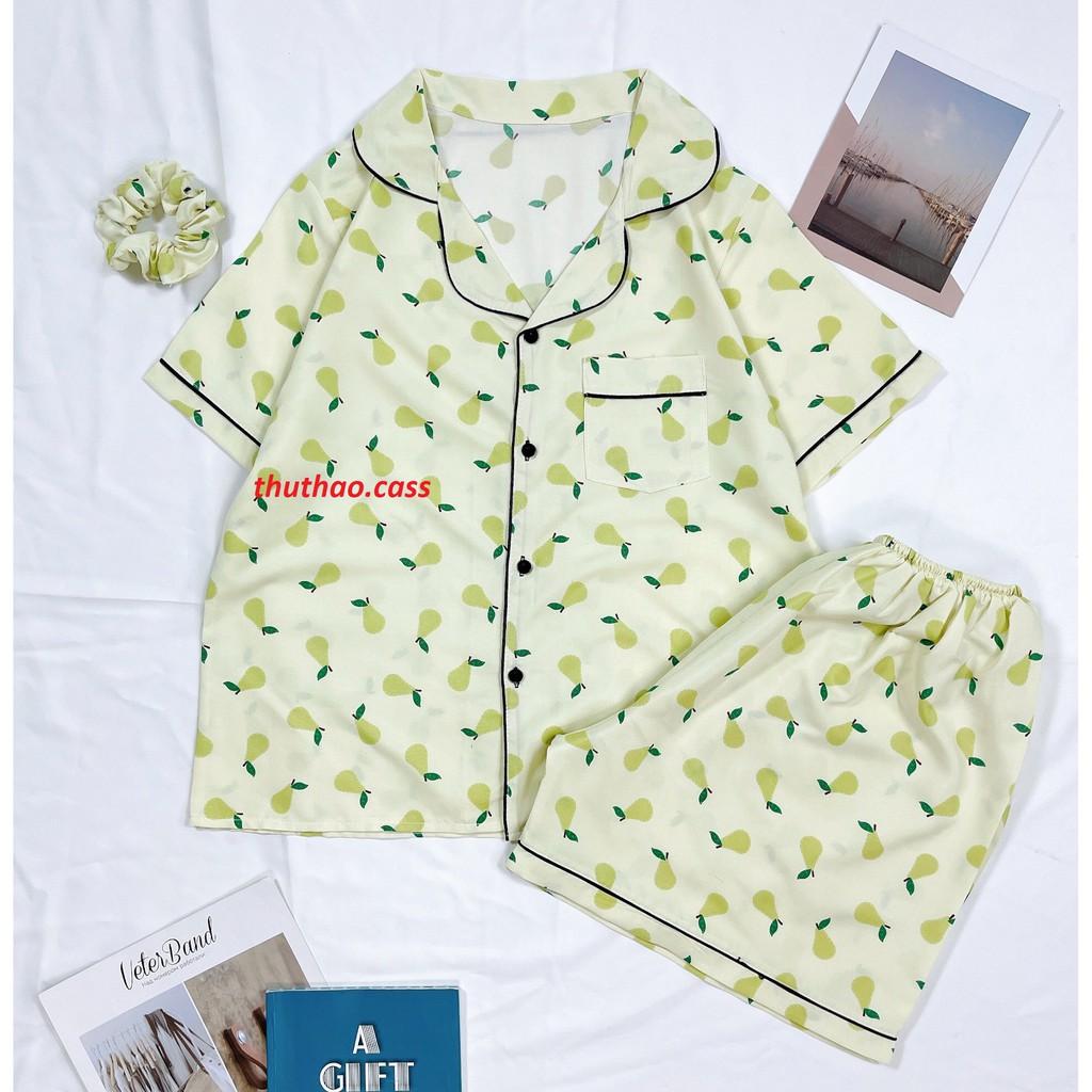 Bộ pijama tay ngắn quần ngắn vải kate Thái form dưới 65kg.