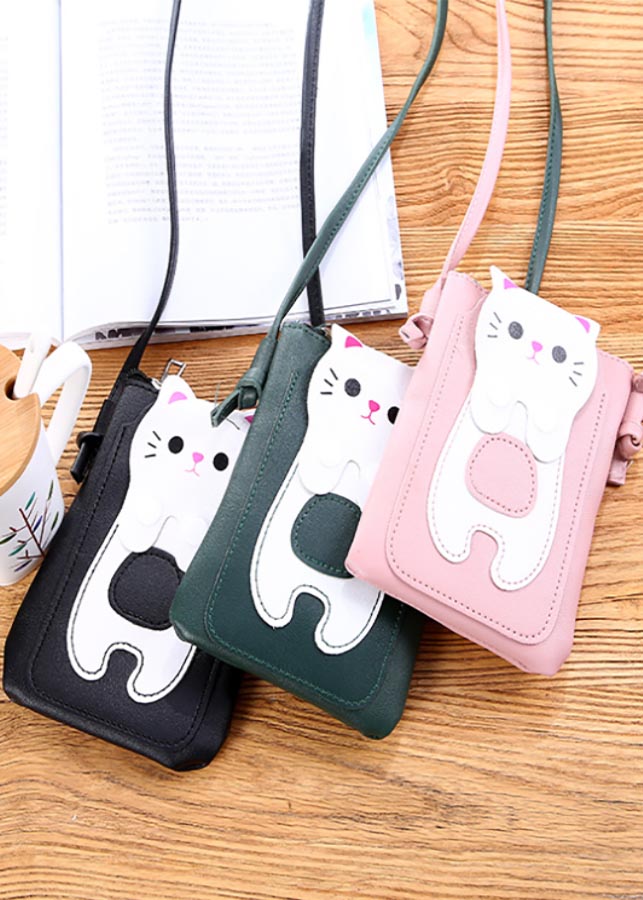 Túi đựng điện thoại - túi đeo chéo mini bag hình chú mèo đáng yêu