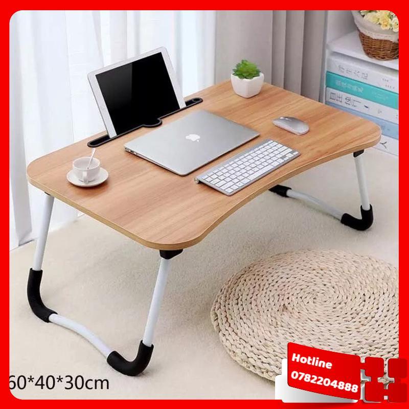Bàn Học Gấp Gọn Thông Minh Có Khe Cắm Ipad - Café Sữa - Loại Tốt