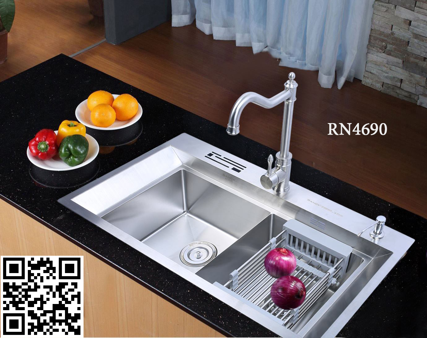 Bộ chậu rửa bát inox Hàn Quốc Cổ điển RANOX