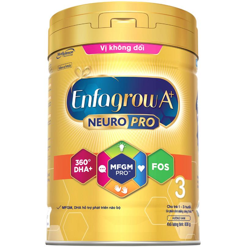 Sữa bột Enfagrow A+ Neuropro 3 cho trẻ từ 1 – 3 tuổi - 830g