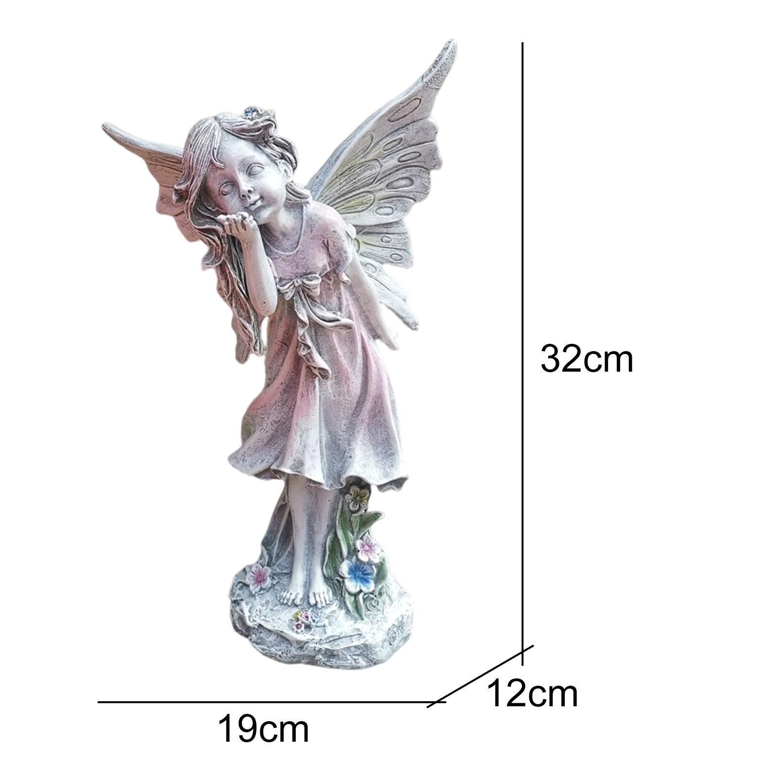 Charming Fairy Statue Figurine Ornament Craft Backyard Resin