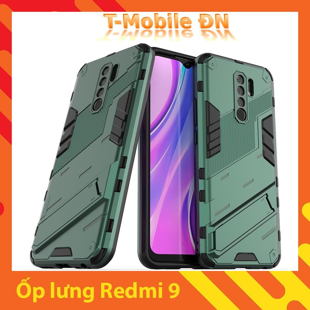 Ốp lưng cho Xiaomi Redmi 9, Ốp chống sốc Iron Man PUNK cao cấp kèm giá đỡ cho Redmi 9