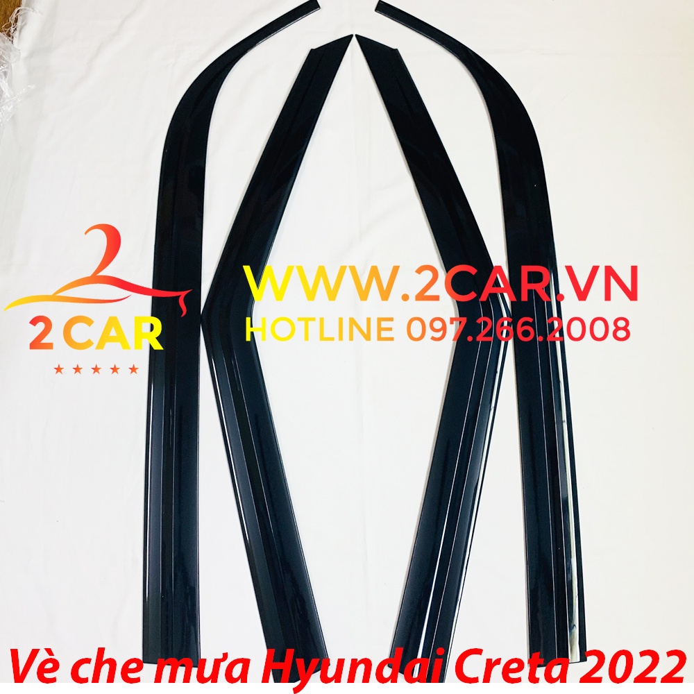 Vè che mưa xe Hyundai Creta 2022 2023 nhựa đen cao cấp, viền chắn mưa Creta 2022