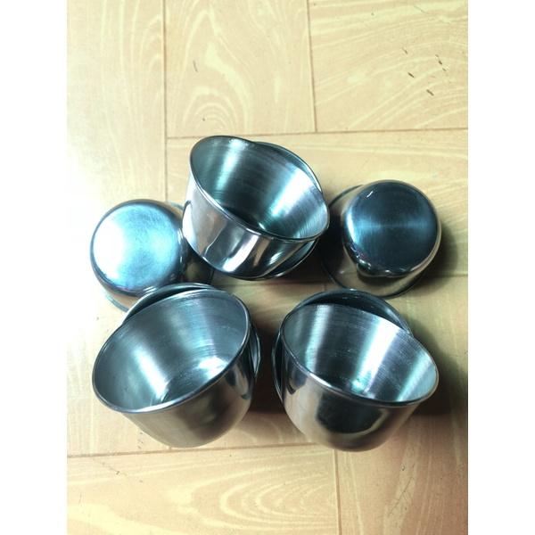 5 Khuôn bánh bò inox tròn 4cmx2.5cm có thể dùng làm khuôn rau câu khuôn thạch khuôn đong sương bánh da lợn